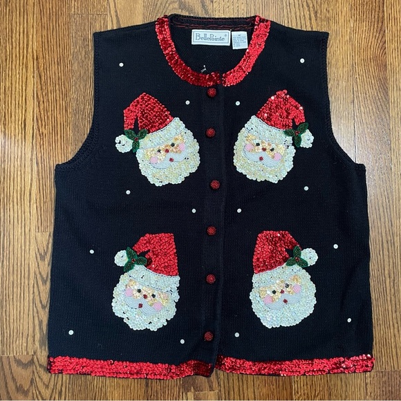 BellePointe Santa Sparkle Tacky Christmas Vest Size Medium - Picture 1 of 9